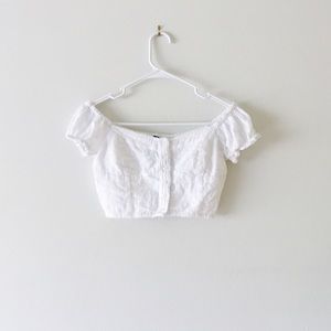 Cropped peasant blouse